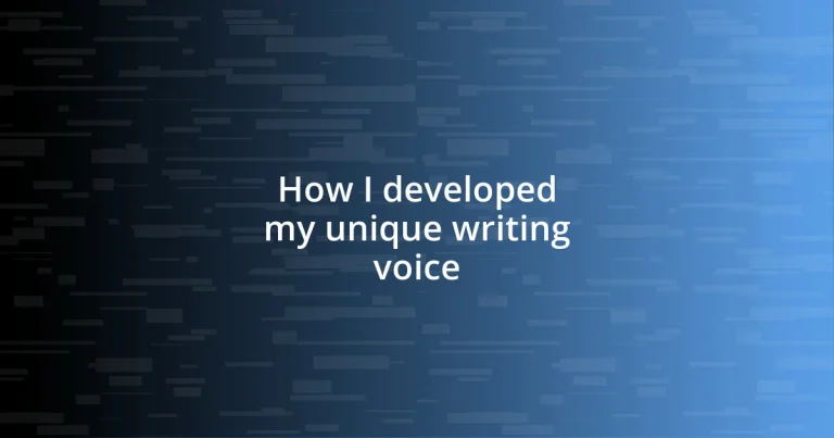 How I developed my unique writing voice