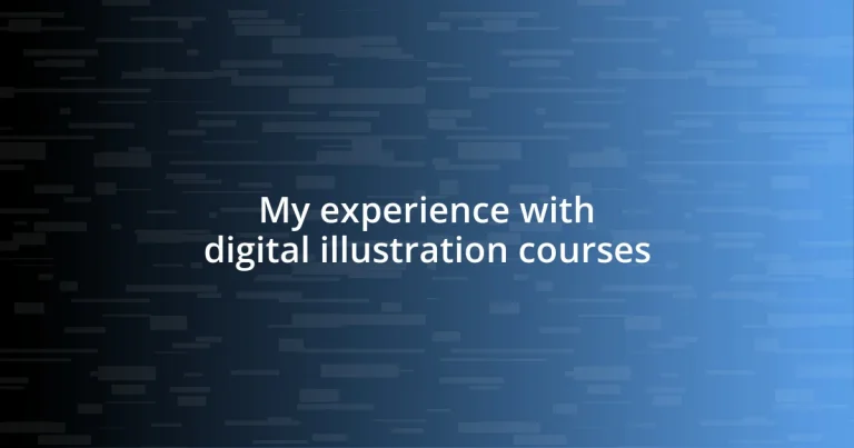 My experience with digital illustration courses