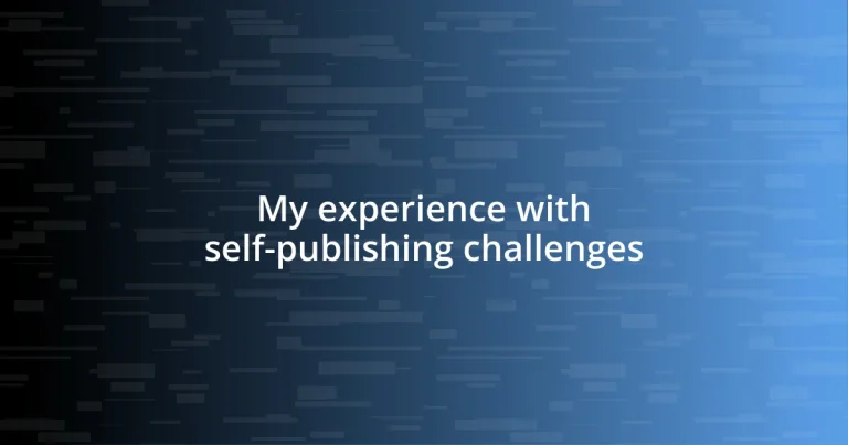 My experience with self-publishing challenges