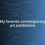 My favorite contemporary art exhibitions