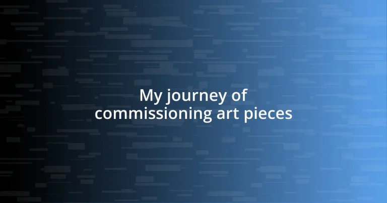 My journey of commissioning art pieces