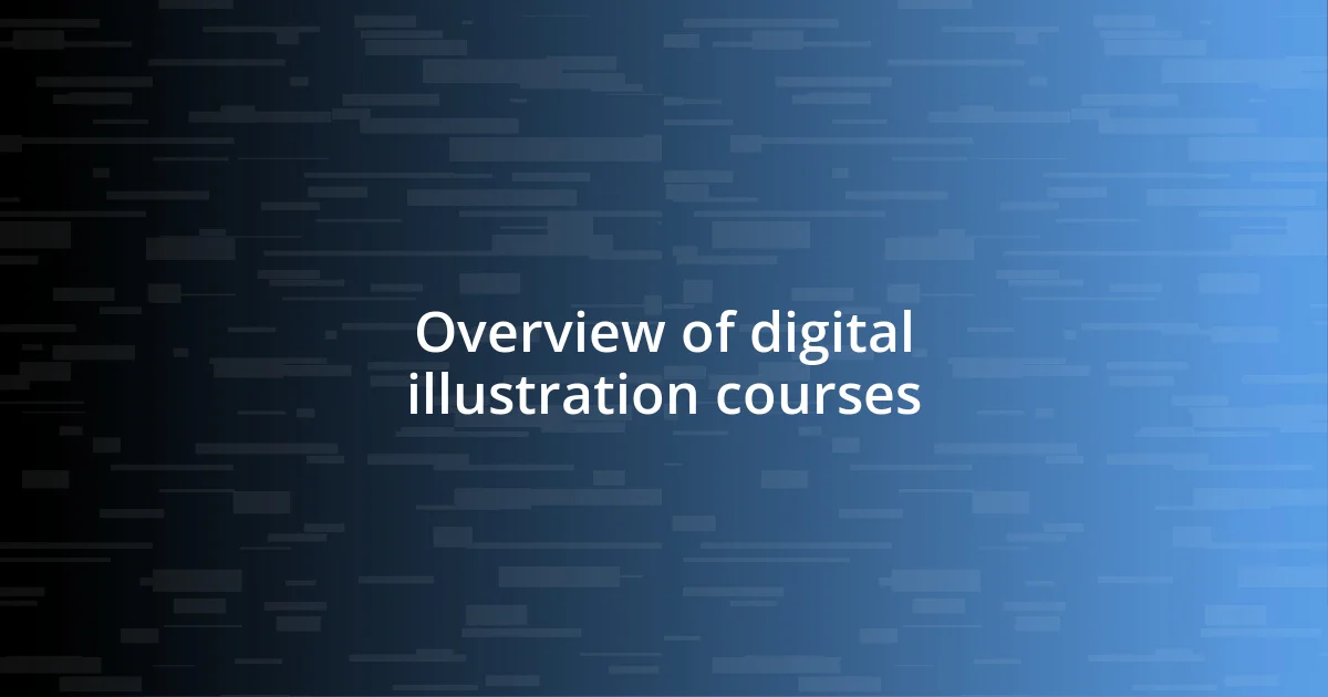 Overview of digital illustration courses